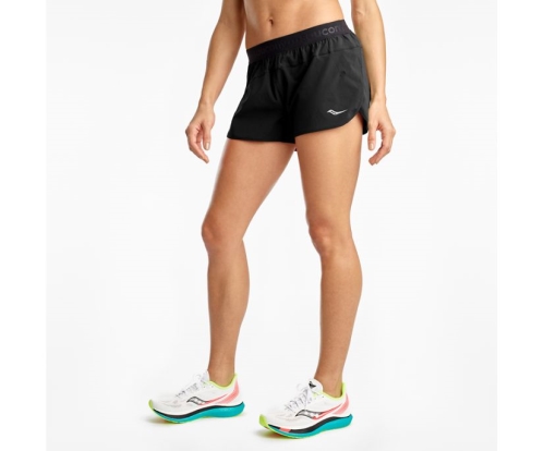 Tenis Saucony Outpace 2.5" Split Short Mujer Pantalones cortos Ropa Negras México MX-673-IS